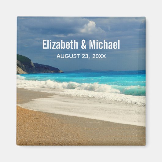 美しいターコイズブルーシートロピカルフォト マグネット (正面)