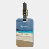 美しいターコイズブルーシートロピカルフォト ラゲッジタグ (正面縦)