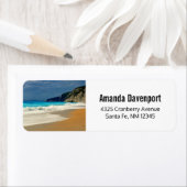 美しいターコイズブルーシートロピカルフォト ラベル (インサイチュ)