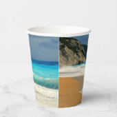 美しいターコイズブルーシートロピカルフォト 紙コップ (右)