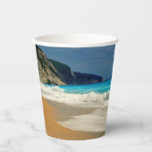 美しいターコイズブルーシートロピカルフォト 紙コップ (正面)
