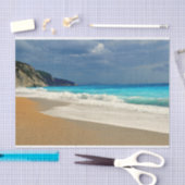 美しいターコイズブルーシートロピカルフォト 薄葉紙 (クラフト)