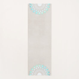 美しいターコイズブルーロータスマンダラ ヨガマット