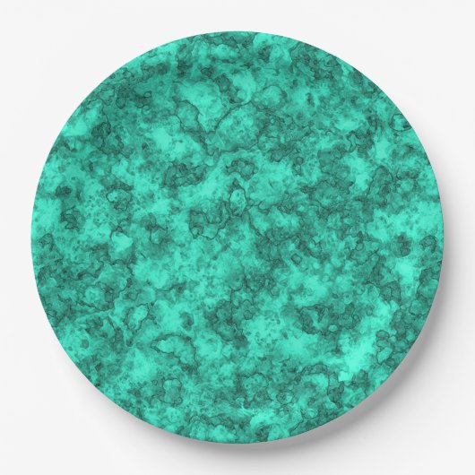 美しいターコイズ大理石 ペーパープレート (正面)