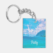 美しいターコイズ海波キーチェーン キーホルダー (正面左)