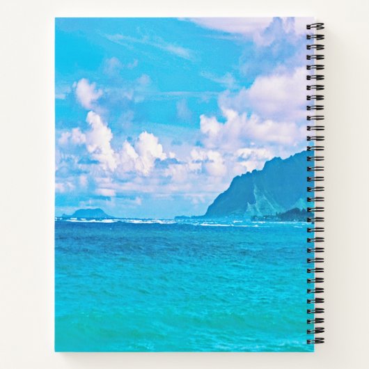 美しいターコイズ海波 ノートブック (裏面)