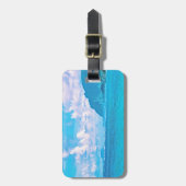 美しいターコイズ海波 ラゲッジタグ (正面縦)