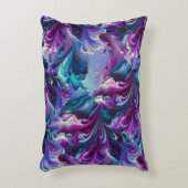 美しいターコイズ&ピンク抽象芸術パターン | アクセントクッション (正面(垂直))