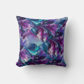 美しいターコイズ&ピンク抽象芸術パターン | クッション (正面)