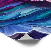 美しいターコイズ&ピンク抽象芸術パターン | ポスター (角)