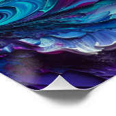 美しいターコイズ&ピンク抽象芸術パターン | ポスター (コーナー)