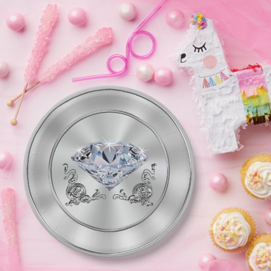 美しいダイヤモンドの紙皿のダイヤモンドのパーティーのテーマ ペーパープレート (パーティー)