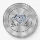 美しいダイヤモンドの紙皿のダイヤモンドのパーティーのテーマ ペーパープレート (正面)