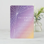 美しいダイヤモンドスパイダーウェブハロウィンパーティー 招待状 (スタンド正面)