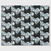 美しいダイヤモンド黒釉ギフト ラッピングペーパー (フラット)