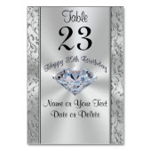 美しいダイヤモンド、ハッピー80誕生日のテーブルカード テーブルナンバー (裏面)