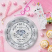 美しいダイヤモンド、誕生日プレート パーソナライズされた ペーパープレート (パーティー)