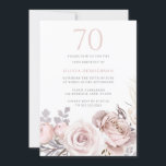 美しいダスティバラ&赤面70th誕生日パーティー 招待状<br><div class="desc">美しいダスティバラ&赤面70th誕生日パーティー招待状もデジタル結婚式招待状として利用可能ニッチとネストストアで一致するコレクションを参照</div>