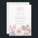 美しいダスティバラ&赤面80th誕生日パーティー 招待状<br><div class="desc">美しいダスティバラ&赤面80th誕生日パーティー招待状もデジタル結婚式招待状として利用可能ニッチとネストストアで一致するコレクションを参照</div>