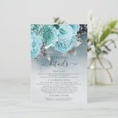 美しいダスティブルー結婚フローラ詳細 エンクロージャーカード (スタンド正面)