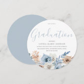 美しいダスティーブルーのボヘミアングラデュエーション招待状 招待状 (正面/裏面)