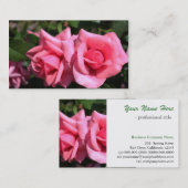 美しいダブルパーフェクトホットピンクのバラ花 名刺 (正面/裏面)