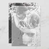 美しいダブル結婚フォト 招待状 (正面/裏面)