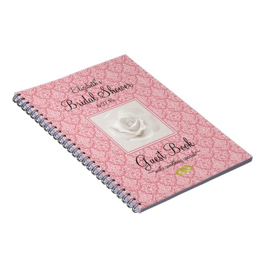 美しいダマスク織のブライダルシャワーの来客名簿- ノートブック (右側)