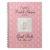 美しいダマスク織のブライダルシャワーの来客名簿- ノートブック (正面)