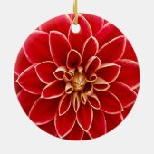 美しいダリアの花の花びらのデザイン セラミックオーナメント (裏面)