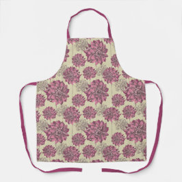 美しいダリアフラワーエプロン エプロン