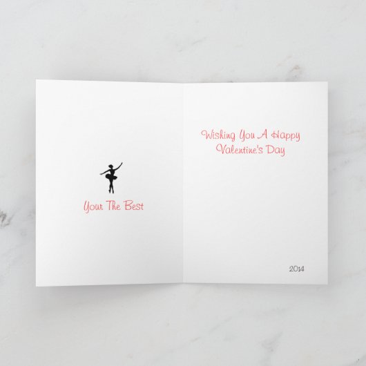 美しいダンサーのバレンタインデーの挨拶状 シーズンカード (内部)
