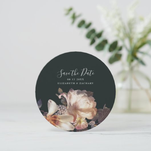 美しいダークグリーンエメラルドアンティークヴィンテージ写真 セーブザデート (スタンド正面)