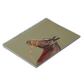 美しいダークブラウンの馬、ヴィンテージポートレート ノートブック (左側)