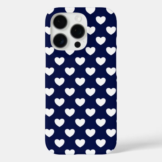 美しいダークブルーとホワイトのハート Case-Mate iPhoneケース (裏面)