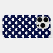 美しいダークブルーとホワイトのハート Case-Mate iPhoneケース (裏面 (横))