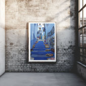 美しいチェフチャウエンザブルーモロッコシティ ポスター