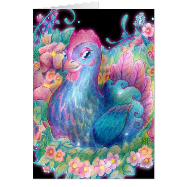 美しいチキンと花 (正面)