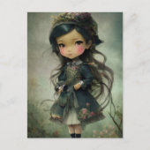 美しいチビ（小さくかわいく書いた感じ）かわいいスタイルガールアート ポストカード (正面)