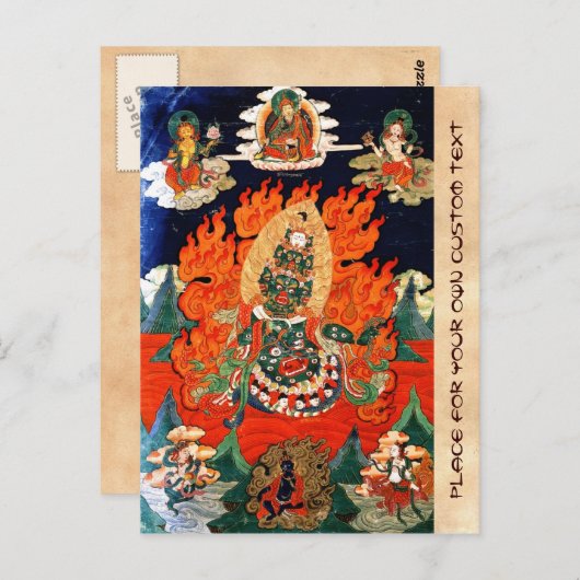 美しいチベットの神タンカタトゥーアート ポストカード (正面/裏面)
