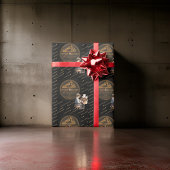 美しいチャイルドピアノビクターレコード黒青銅 ラッピングペーパー