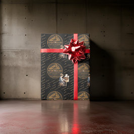 美しいチャイルドピアノビクターレコード黒青銅 ラッピングペーパー