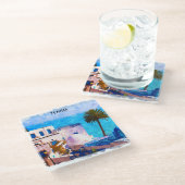 美しいチュニジアパノラマビュー ガラスコースター (アングル)