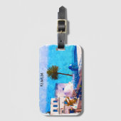 美しいチュニジアパノラマビュー ラゲッジタグ (正面縦)