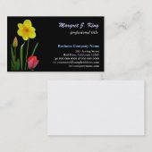 美しいチューリップと紅葉花の名刺 名刺 (正面/裏面)