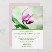 美しいチューリップの水彩画のカスタムの結婚式招待状 招待状 (正面/裏面)