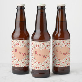 美しいチューリップ おしゃれなウェディングビールラベル ビールラベル