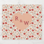 美しいチューリップ おしゃれなウェディングビールラベル ビールラベル (シングルラベル)