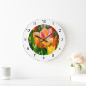 美しいチューリップ ラージ壁時計 (ホーム)