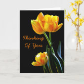 美しいチューリ考えップのグリーティングカード カード (黄色い花)